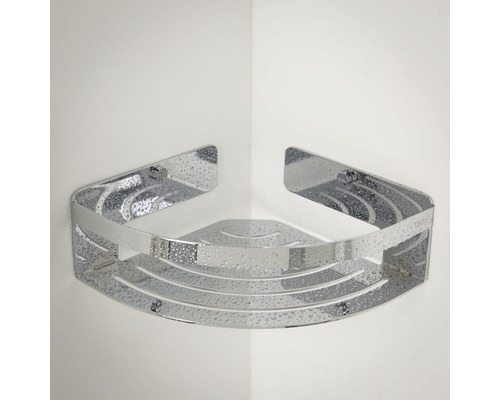 Metalen hoekrek voor wandmontage in de douche