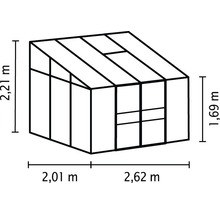 VITAVIA Tuinkas Ida 5200 polycarbonaat 6 mm zwart, 262,1x201,4x221 cm-thumb-1