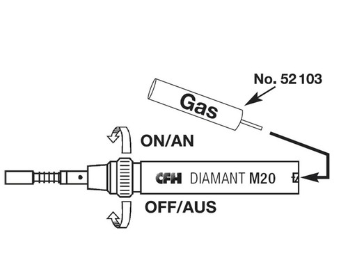 CFH Diamant M20 gasbrander met gaspatroonaansluiting