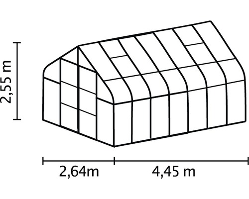 Kas schets met afmetingen