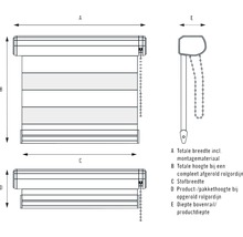 SOLUNA Duo rolgordijn lichtdoorlatend D-R10 houtoptiek 60x175 cm-thumb-11