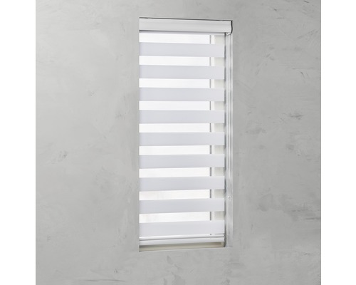 Raam met horizontaal dubbel rolgordijn voor lichtregeling