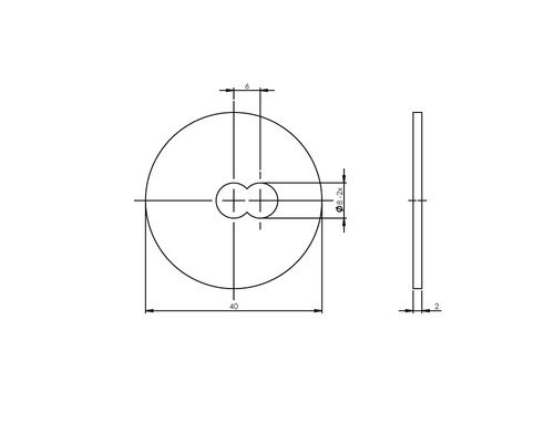 Technische tekening van een rond object met afmetingen
