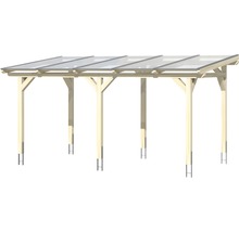 Houten carport met transparante overkapping