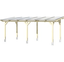 Houten carport met transparant dak