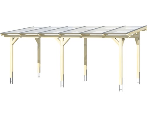 Houten carport met transparant dak