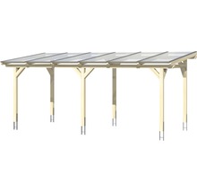 Houten carport met transparant dak