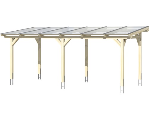 Houten carport met transparant dak