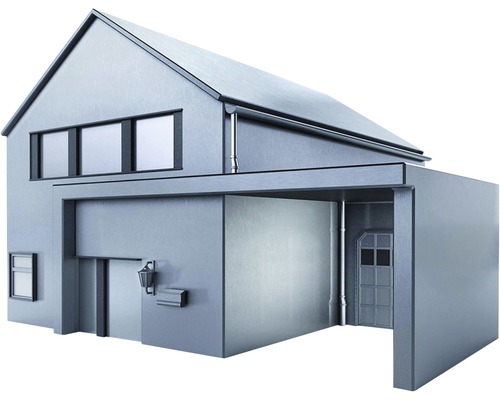 Huismodel met garage en regenpijp
