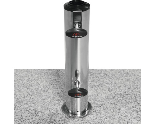 Drankdispenser van roestvrij staal met Doppler logo