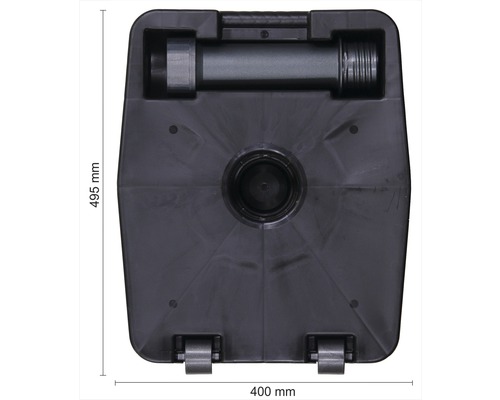 Parasolvoet van kunststof met wielen, afmetingen 495 mm x 400 mm
