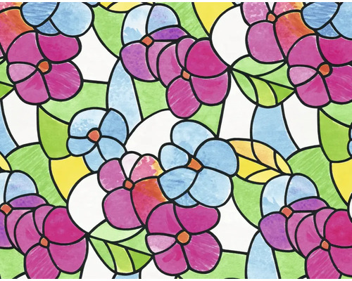 D-C-FIX Raamfolie zelfklevend bloemen 45x200 cm Decoratieve folie met bloemmotief voor ramen