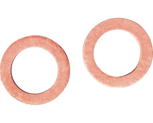 Twee koperen afdichtringen