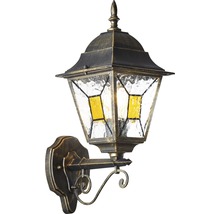 Antieke buitenwandlamp met glazen panelen