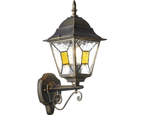 Antieke buitenwandlamp met glazen panelen