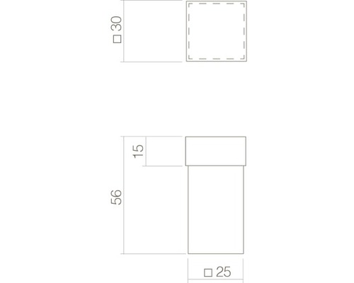 Technische tekening met afmetingen