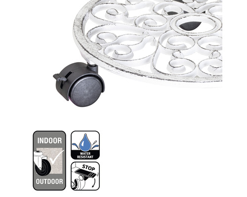 Plantenroller met wielen en decoratieve rand