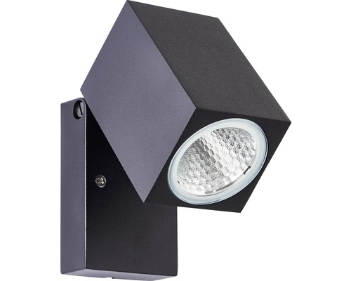 Zwarte wandlamp met draaibare kubus