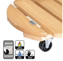 Houten plantenroller met wielen voor binnen- en buitengebruik