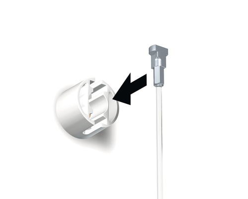 Aansluiting van een lichtbalk op een houder met pijl