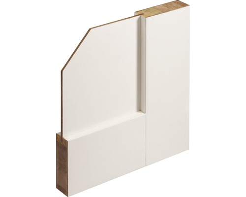 Doorsnede van een binnendeur met houten frame en glad oppervlak