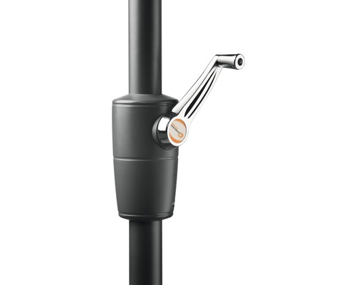 Detailopname van een parasol met zwengelmechanisme