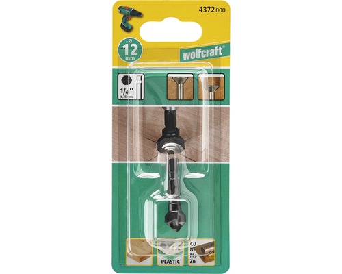 Wolfcraft verzinkboor met dieptestop, diameter 12 millimeter