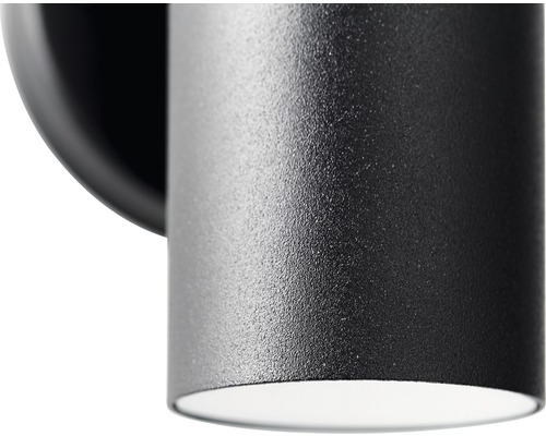Close-up van een zwarte wandlamp