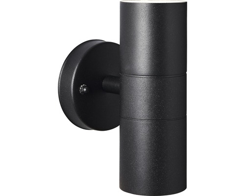 Zwarte LED-wandlamp voor buiten