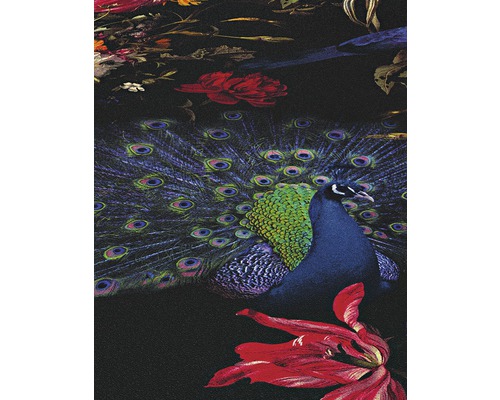 Decoratieve stof met pauwen en bloemenmotief