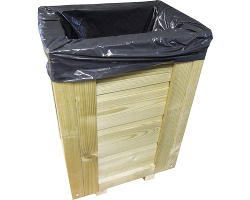 Houten bloembak met plantfolie