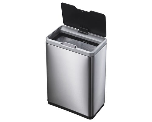 Roestvrijstalen afvalemmer met open deksel