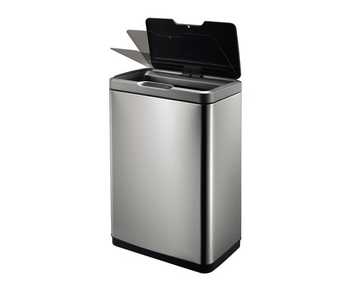 Afvalemmer van roestvrij staal met open deksel