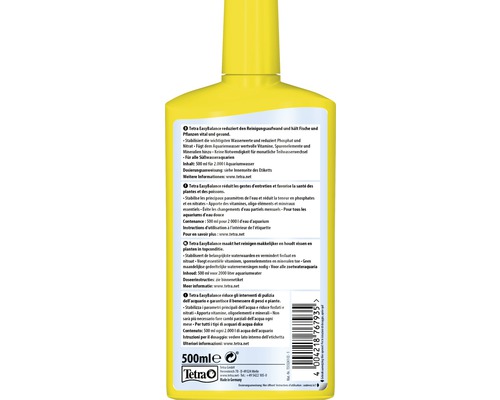 Tetra EasyBalance waterconditioner in een fles van 500 milliliter