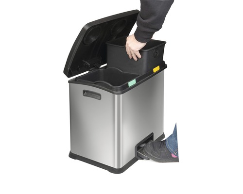 Afvalscheidingssysteem met voetpedaal en uitneembare emmer