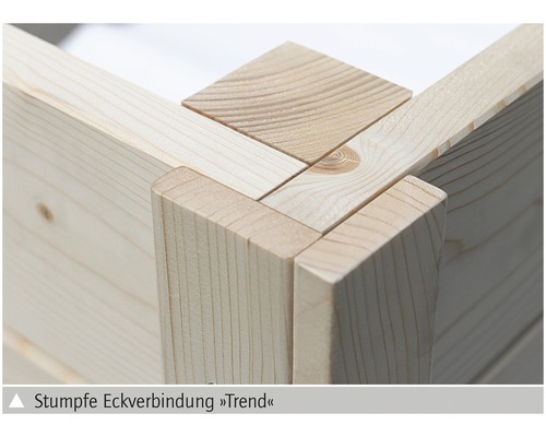 Detail van een stompe hoekverbinding van hout