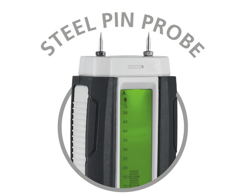 Vochtmeter met stalen pinsensor