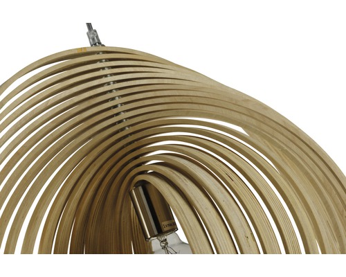 Houten hanglamp met spiraalvormig design