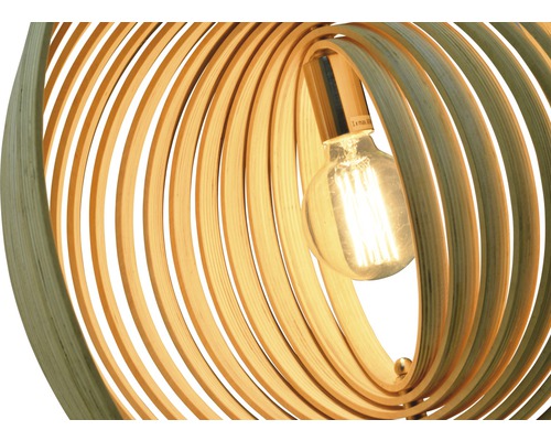 Houten hanglamp met gloeilamp