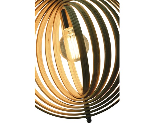 Decoratieve hanglamp van hout met gloeilamp