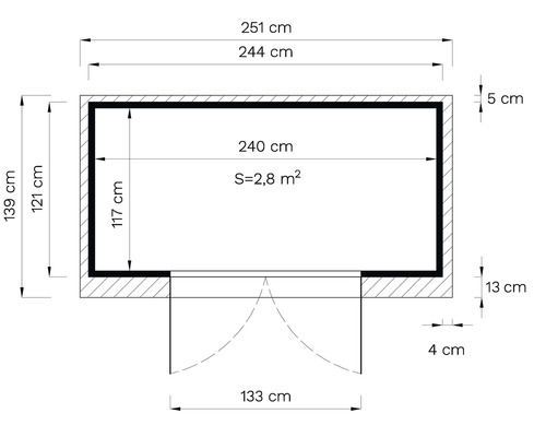 Plattegrond met afmetingen