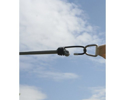 Gedetailleerde opname van een zeildoek met haak