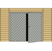 SOLID Aanbouw element "voorwand met garage deur" tbv carport s7723 breedte 390 cm-thumb-1