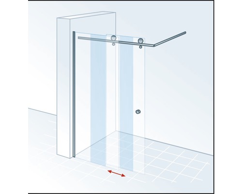 Douchecabine met glazen schuifdeur
