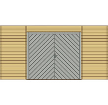 SOLID Aanbouw element "voorwand met garage deur" tbv carport s7724 breedte 480 cm-thumb-1