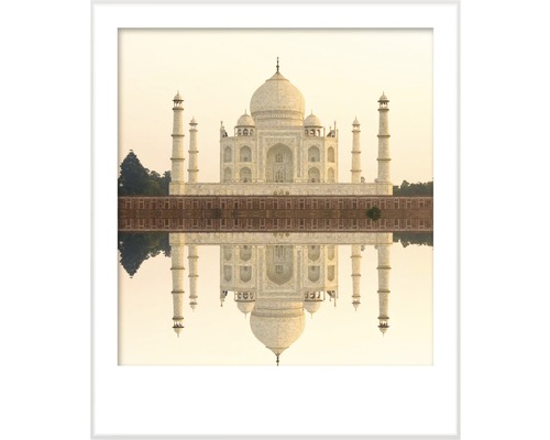 Ingelijste afbeelding van de Taj Mahal met reflectie