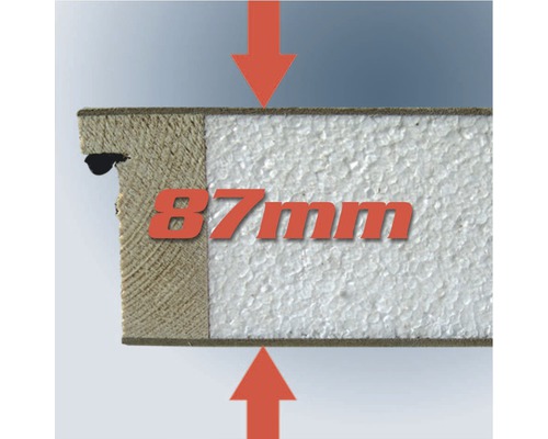 Houten plaat met isolatie, 87 millimeter dik