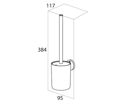 Toiletborstelgarnituur met maatvoering