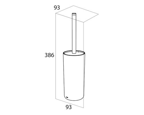 Technische tekening van een toiletgarnituur met afmetingen