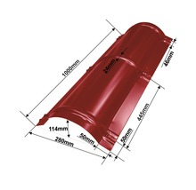 PRECIT Nokvorst halfrond voor dakpanplaat, RAL3009 oxiderood, 1000x280 mm-thumb-3